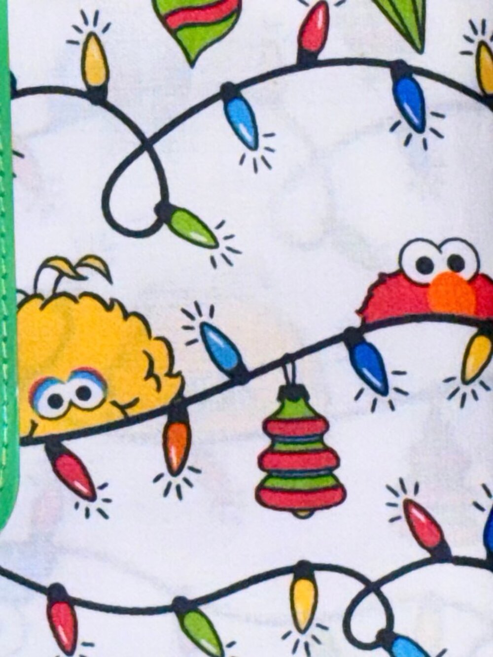 Sesame Street Christmas Lights TWIN Size Cotton Sheet Set Elmo Cookie Monster